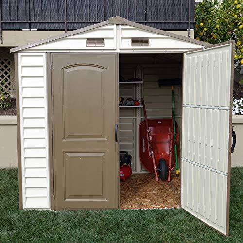 Duramax 30115 StoreAll Vinyl Storage Shed, Offwhite/Brown