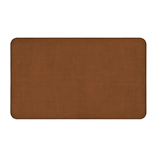 House, Home and More Skid-Resistant Carpet Indoor Area Rug Floor Mat - Toffee Brown - 3 Feet X 5 Feet