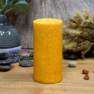 Jeco Inc. 3" x 6" Pumpkin Spice Mustard Yellow Scented Pillar Candle, 3&quot x 6&Quoth