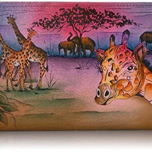 Anna By Anuschka Women's Hand-Painted Genuine Leather Two Fold Wallet - Serengeti Sunset