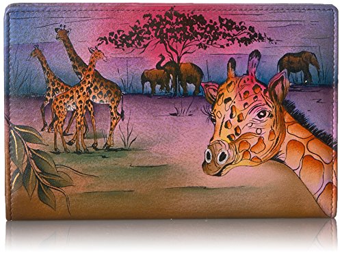 Anna By Anuschka Women's Hand-Painted Genuine Leather Two Fold Wallet - Serengeti Sunset