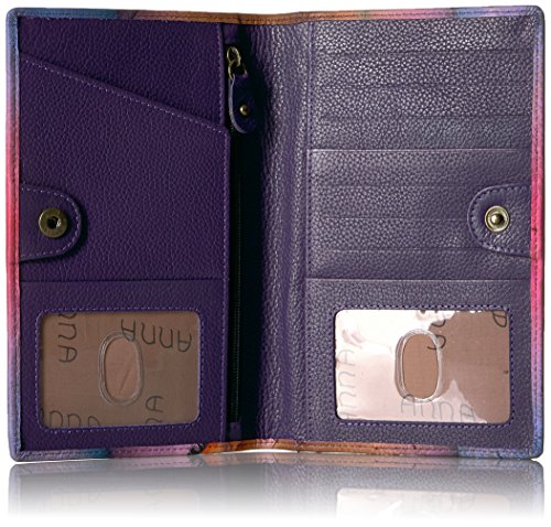 Anna By Anuschka Women's Hand-Painted Genuine Leather Two Fold Wallet - Serengeti Sunset