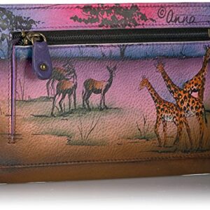 Anna By Anuschka Women's Hand-Painted Genuine Leather Two Fold Wallet - Serengeti Sunset