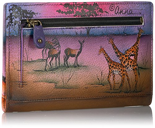 Anna By Anuschka Women's Hand-Painted Genuine Leather Two Fold Wallet - Serengeti Sunset