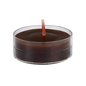 jeco inc. 12pk rain lissed oak leaf brown tealight candles, 1.75&quotd x 0.75&quoth