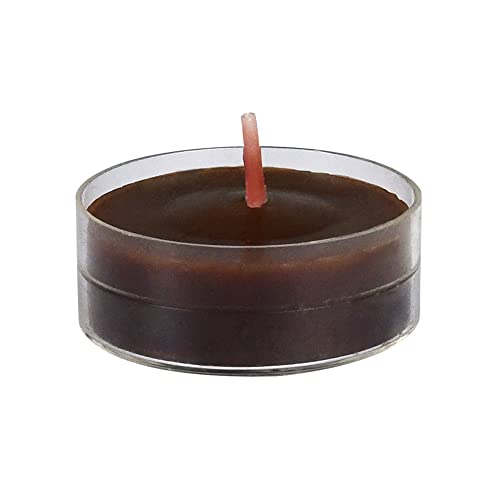 Jeco Inc. 12pk Rain Lissed Oak Leaf Brown TeaLight Candles, 1.75&quotD x 0.75&Quoth