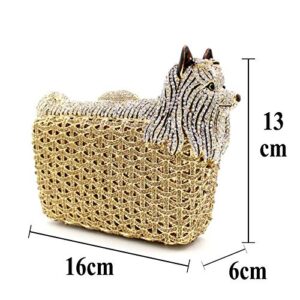 Puppy Evening Bag Luxury Diamond Crystal Clutch Bling Dazzling Purse Party Date Handbag Special Wallet