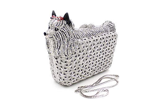 Puppy Evening Bag Luxury Diamond Crystal Clutch Bling Dazzling Purse Party Date Handbag Special Wallet