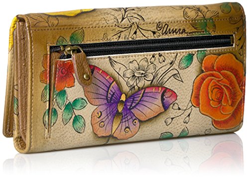 Anna by Anuschka womens Leather 1860 Wallet, trifold, Floral Paradise Tan, 4 x 7.5 US