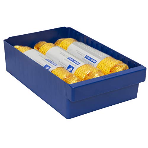 Akro-Mils 31118 AkroDrawer Stackable Plastic Storage Drawer Storage Bin, (17-5/8-Inch x 11-1/8-Inch x 4-5/8-Inch), Blue, (4-Pack)