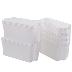 Saedy Plastic Storage Basket, White Baskets for Organizing, 6 Packs