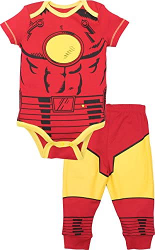 Marvel Avengers Iron Man Infant Baby Boys Cosplay Bodysuit and Pants Set 12 Months