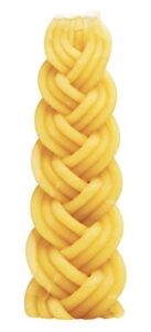 ner mitzvah braided beeswax havdalah candle – wide rounded chevron braid – 7″ hand dipped bees wax braided candle – shabbat judaica gift