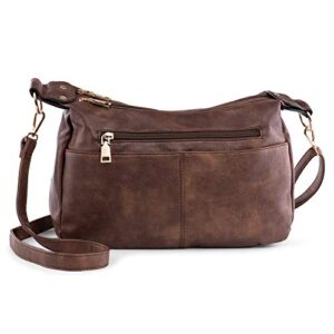katloo medium hobo bag women purse handbag pu leather crossbody bag shoulder phone pouch tote bags ladies satchel wallet(coffee)
