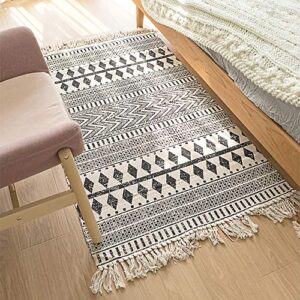 Kingrol 2 Pack Vintage Area Rugs, Cotton Printed Tassels Throw Rugs for Kitchen Living Room Bedroom Bathroom Laundry Room, 2 x 3 Feet, 2 x 4.2 Feet