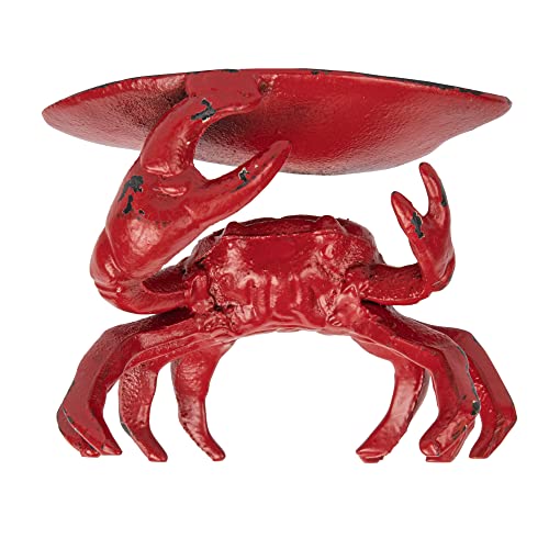 Creative Co-Op Distressed Red Decorative Cast Iron Crab Shaped Dish