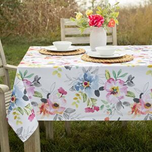 Benson Mills Indoor Outdoor Spillproof Fabric Tablecloth for Spring/Summer/Party/Picnic (Harper, 52" X 70" Rectangular)