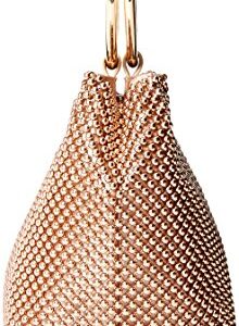 Jessica McClintock womens Jessica Mcclintock Gwen Ball Mesh Ring Wristlet Pouch Clutch Evening Bag, Rose Gold, One Size US