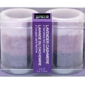 kieragrace 2 by 3-Inch Tri-Layer LED Pillar Candles, Mini, Lavender Cashmere Fragrance, Set of 3