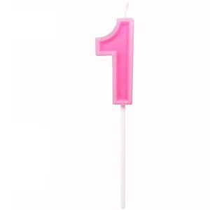 2.76” large extended xxl multi-color happy birthday long numbers candles cake topper decoration for adults/kids party wedding (pink 1)