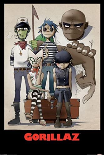 Music - Alternative Rock Posters: Gorillaz - All Here - 35.7'x23.8',Living Room