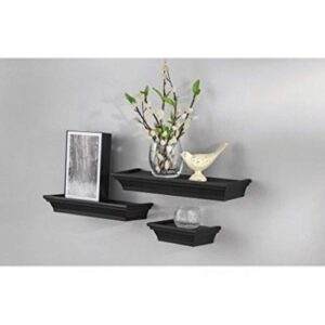 mainstays 3 piece decorative floating shelves includes wall mounting hardware in black finish