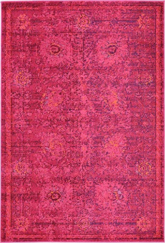 Unique Loom Medici Collection Vintage Botanical Traditional Red Area Rug (4' 0 x 6' 0)