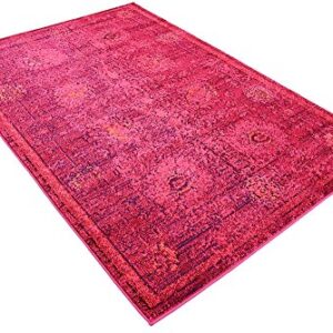 Unique Loom Medici Collection Vintage Botanical Traditional Red Area Rug (4' 0 x 6' 0)