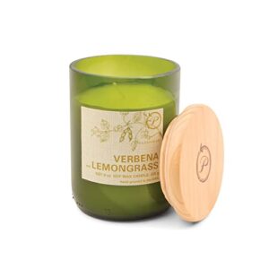 paddywax eco collection scented soy wax jar candle, 8-ounce, verbena & lemongrass
