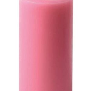 3" x 6" Hand Poured Solid Color Unscented Pillar Candles Set of 3 - (Pink)