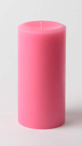 3" x 6" Hand Poured Solid Color Unscented Pillar Candles Set of 3 - (Pink)