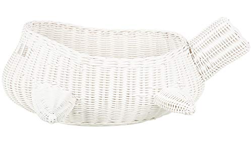 Kouboo Wicker Airplane Kids Storage Basket, White