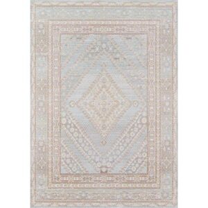 momeni isabella traditional geometric flat weave area rug, 4 ft 0 in x 6 ft 0 in, blue