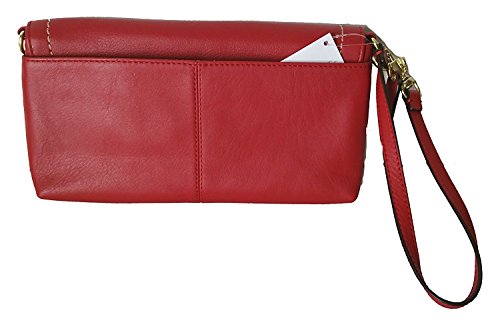 Coach Campbell Soft Leather Large Clutch Wristlet Wallet Red 50183