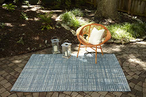 Momeni Rugs Como Contemporary Geometric Indoor Outdoor Area Rug, 9'10" X 13'2", Blue