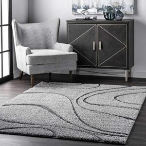 nuloom carolyn modern shag area rug, 7′ 10″ x 10′, dark grey