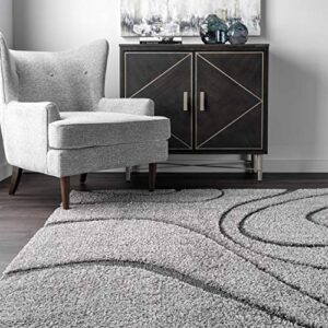 nuLOOM Carolyn Modern Shag Area Rug, 7' 10" x 10', Dark Grey