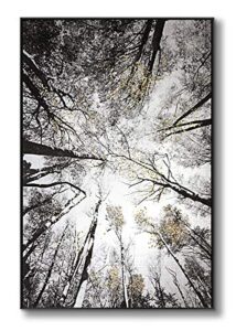 lamplig forest wall art large grey tree pictures black and white gray canvas prints hand painted oil paintings gold leaf framed nature artwork vertical home decor for living room bedroom 32″x48″