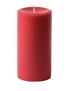 3″ x 6″ hand poured solid color unscented pillar candles set of 3 – (red)