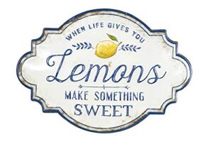 creative co-op life gives you lemons make something sweet metal wall décor, white