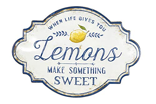 Creative Co-Op Life Gives You Lemons Make Something Sweet Metal Wall Décor, White