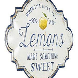 Creative Co-Op Life Gives You Lemons Make Something Sweet Metal Wall Décor, White