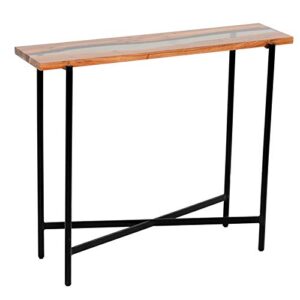 alaterre furniture rivers edge 36″ acacia wood and acrylic narrow console table