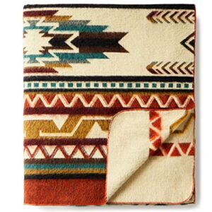 ecuadane large southwestern woven blanket, crafted in ecuador by local artists, queen size – 93″ x 82″ – antisana earth