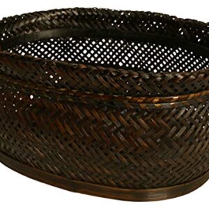 Wald Imports Brown Bamboo 13.75" Decorative Storage Basket