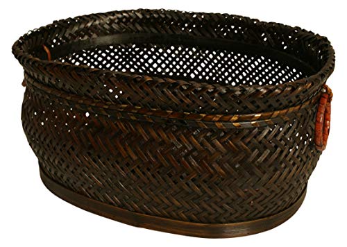 Wald Imports Brown Bamboo 13.75" Decorative Storage Basket