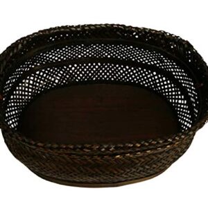 Wald Imports Brown Bamboo 13.75" Decorative Storage Basket