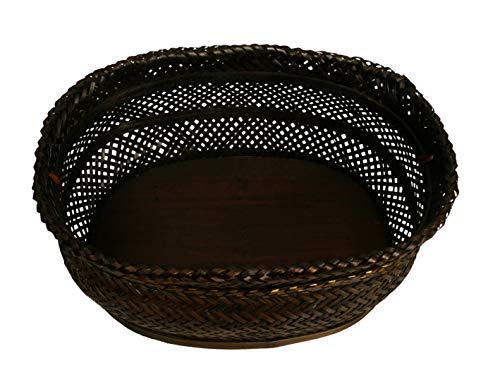 Wald Imports Brown Bamboo 13.75" Decorative Storage Basket