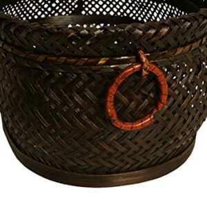 Wald Imports Brown Bamboo 13.75" Decorative Storage Basket