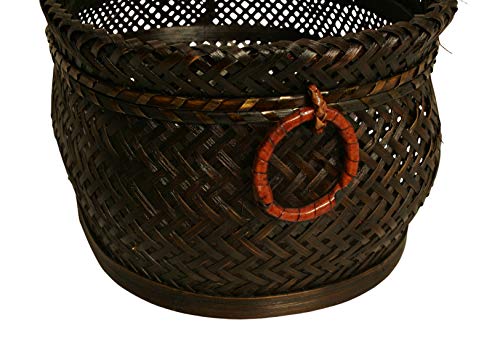 Wald Imports Brown Bamboo 13.75" Decorative Storage Basket